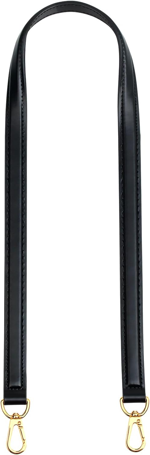 jiesinlov Vachetta Leather Straps Replacement Crossbody, Purse Shoulder Strap for Gracefull Bags (W0.7in,L47in-Black)