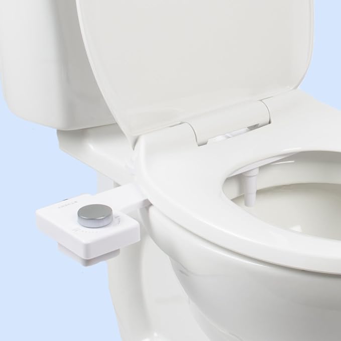 TUSHY Fresh Ultra-Slim Starter Bidet Attachment for Toilet | Non-Electric, Adjustable Water Pressure, Cool Water Rear Wash, Self-Cleaning | Fits Elongated & Round Toilets, Easy 10 Min Install, Silver