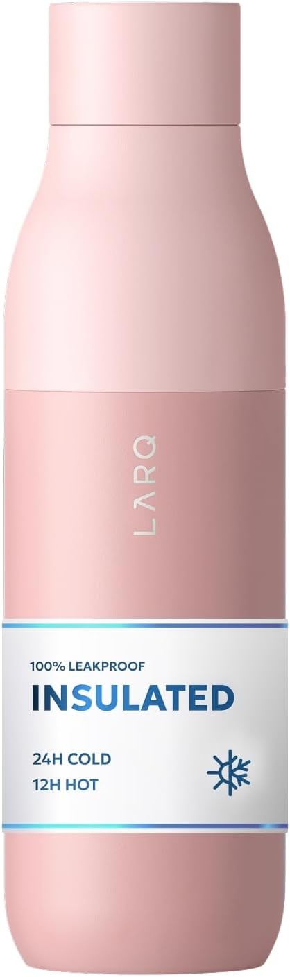 LARQ Twist Top — Reusable Insulated Stainless Steel Water Bottle, Metal Water Bottle for Men, Women, Kids, 100% Leakproof, BPA Free, No Straw — Travel, Gym, Office, School — 17 oz, Himalayan Pink