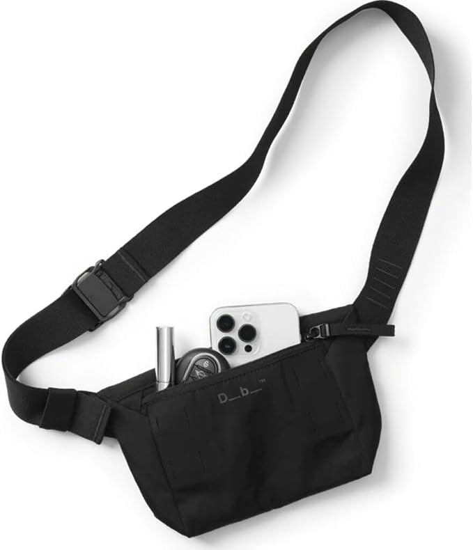Db Journey Freya Fanny Pack for Women - Water Resistant Waist Pouch, Lightweight Belt Bag with Protective Fleece-Lined Pocket, Adjustable Strap, Medium - Black Out