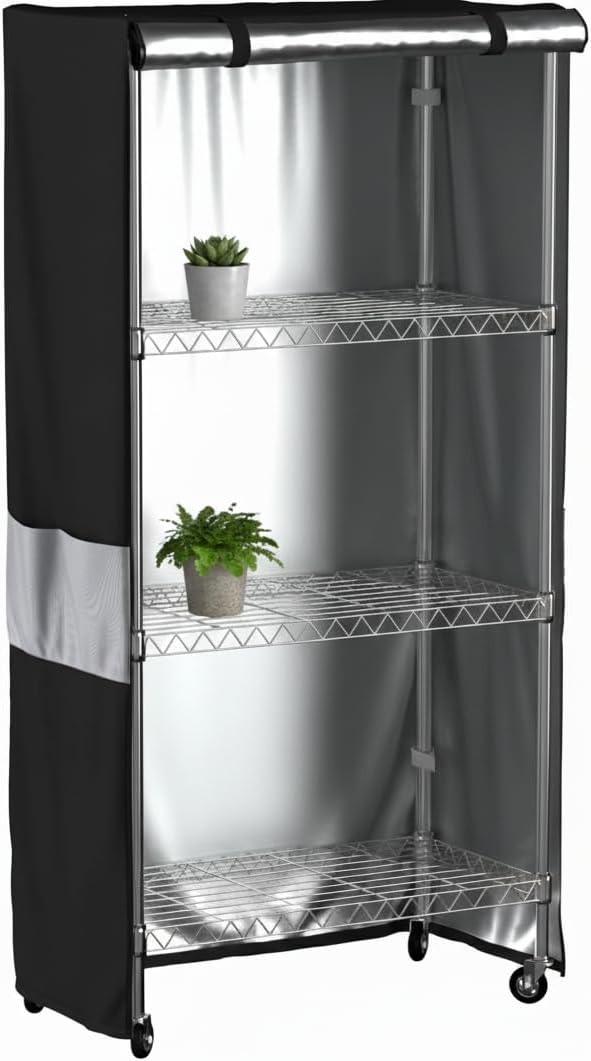 Wire Shelf Cover,600D Heavy Duty Waterproof Dustproof Standing Shelf Units Cover, Storage Rack Cover with Zipper for Metal Shelving (30" W x 14" D x 60" H)