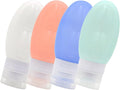 4pcs Silicone Travel Bottles Set 90ml Leakproof Reusable Toiletries Containers for Shampoo Lotion with Flip Cap for Travel Bathroom Toiletry Storage