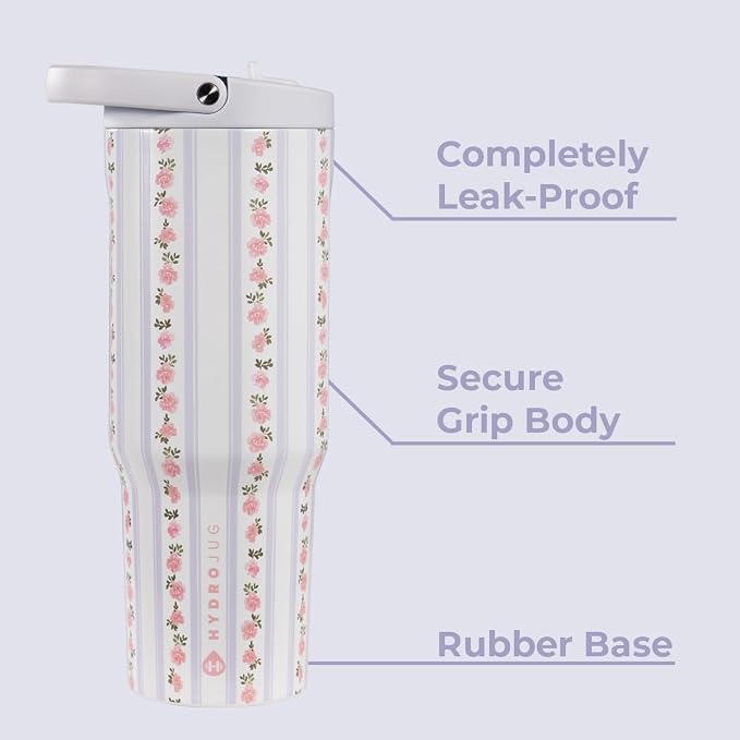 HydroJug Sport 32 oz Insulated Stainless Steel Water Bottle, Primrose