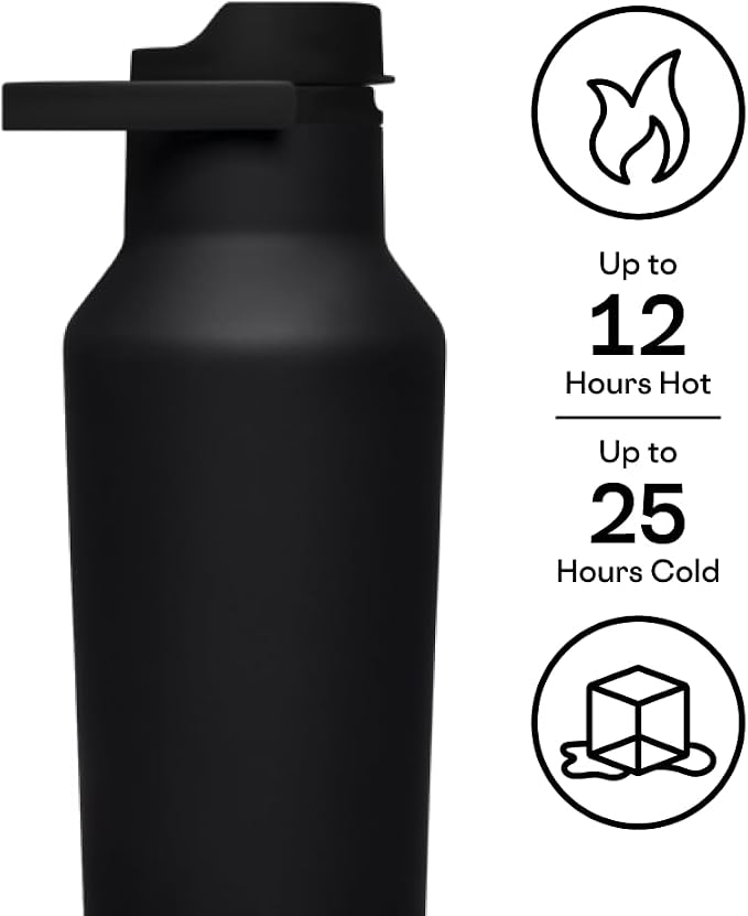 Corkcicle Sport Canteen - Keeps Drinks Cold 25 Hours - Stainless Steel Water Bottle - Triple-Insulated - Spill-Proof - Summer Drinkware Gift - Keeps Drinks Ice Cold - 20 oz - Solar Circuit