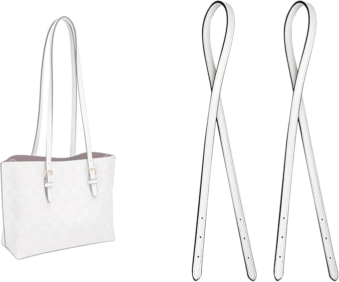 Jiesinlov 2 Pcs Bag Microfiber Leather Strap Replacement Shoulder Straps for Mollie 25 Tote Handbag(White)