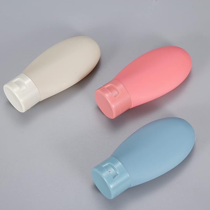 6 Pcs Travel Bottles Set,60Ml Travel Bottles & Containers,Small Mini Empty Plastic Squeeze Bottles For Travel Toiletries, Shampoo And Conditioner With Storage Bag, Multicolor (PACK OF 6)