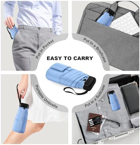 Mini Umbrella - Compact, Waterproof Travel Umbrella for Light Rain, Suitable for Women's Purse and Pocket