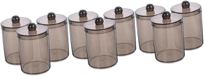 9pcs Cotton Swab Holder Transparent Storage Jar for Cotton Pads and Swabs Multi-functional Organizer for Home and Bathroom Use Elegant and Lightweight Design