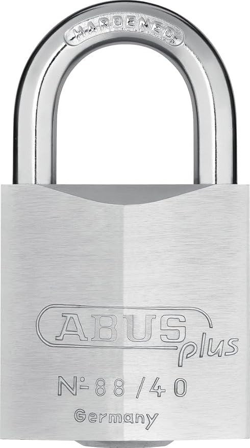 ABUS 88/40 Stainless Brass Lock with 2 Keys for Outdoor, Storage, Gate, 1.58in (40mm) Wide (Keyed Alike, 1)