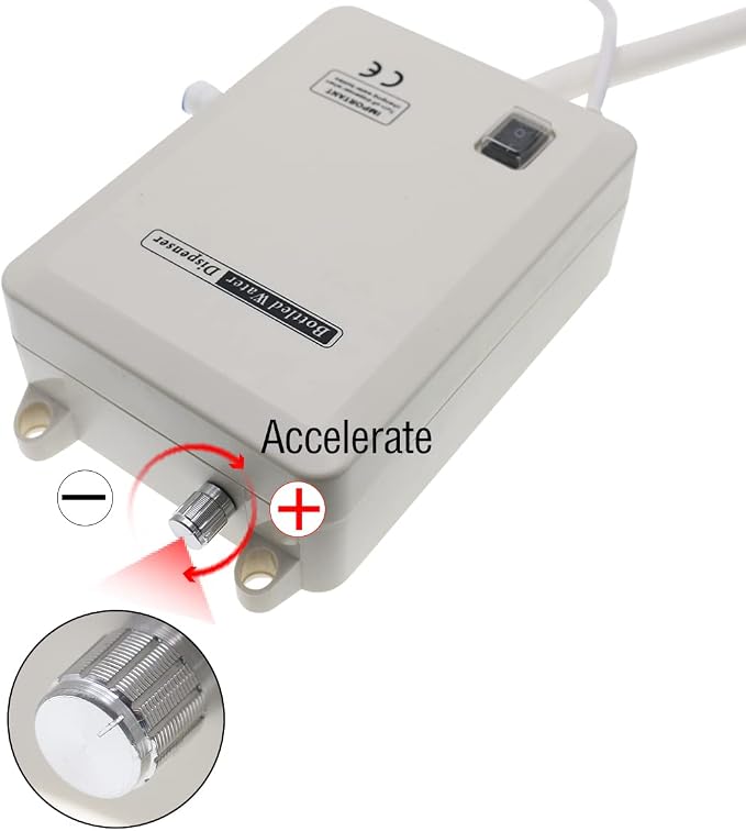 TDRRICH 110V 30W 5 Gallon Speed Adjustable Drinking Water Pump 60PSI Speed 2950 Flow 2L American Plug White Food Grade Suitable for Home, Bar, Restaurant, Drinking Fountain