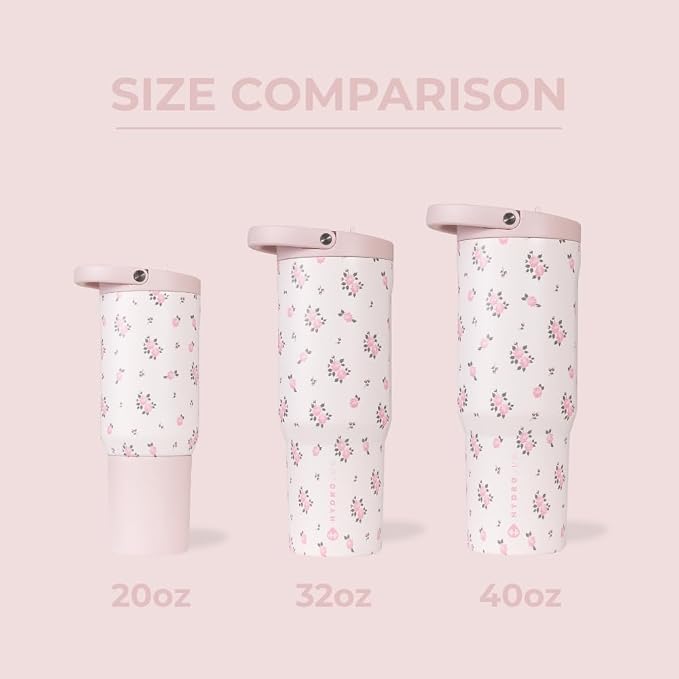 HydroJug Sport 32 oz Insulated Stainless Steel Water Bottle, Wildrose