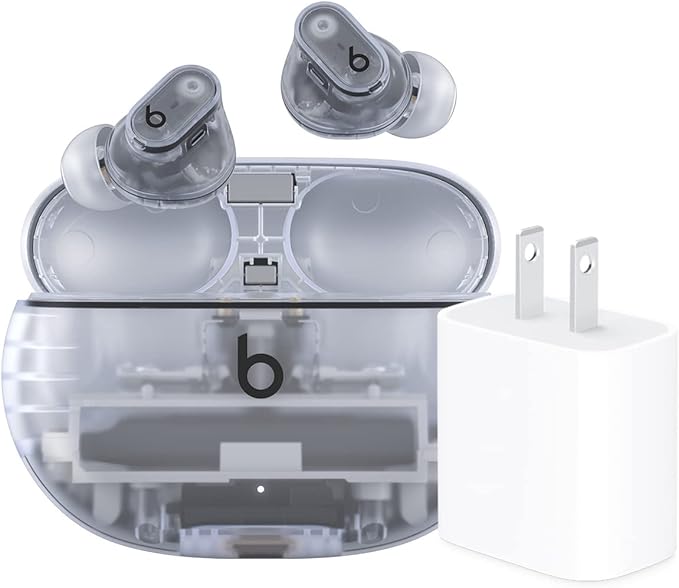 Beats Studio Buds + with Apple 20W USB-C Power Adapter - Transparent