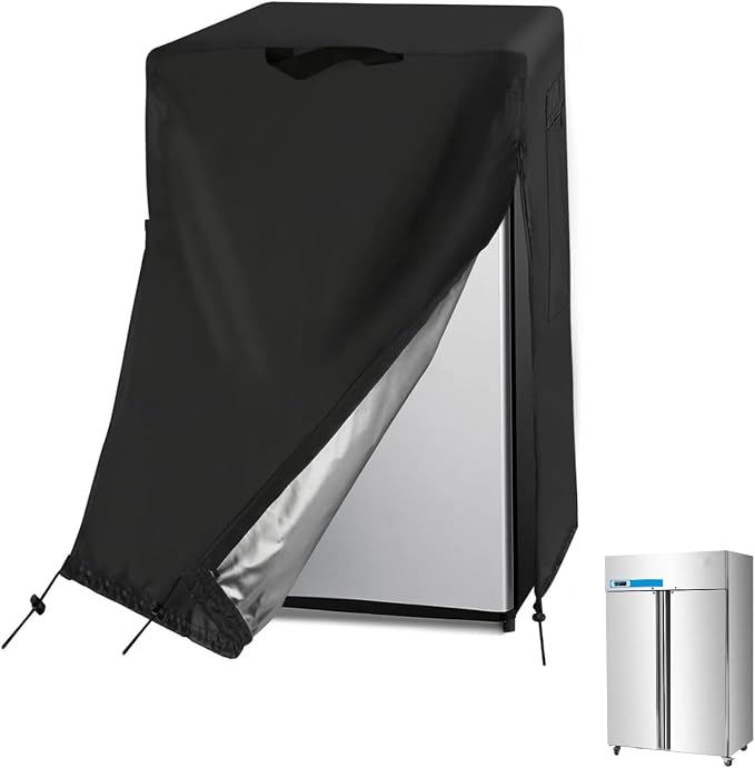 Commercial Refrigerator Cover for 36Cu Ft Commercial Refrigerator Freezer Combo,48 Inch Waterproof Fridge with Freezer Cover for Industrial Stainless Steel Fridge(49" W x 33" D x 78" H)