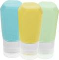 3pcs Silicone Travel Toiletries Set Shampoo Lotion Bottles Leak Containers for Face Wash Body Wash and Cosmetics for Travel and Go Use Style