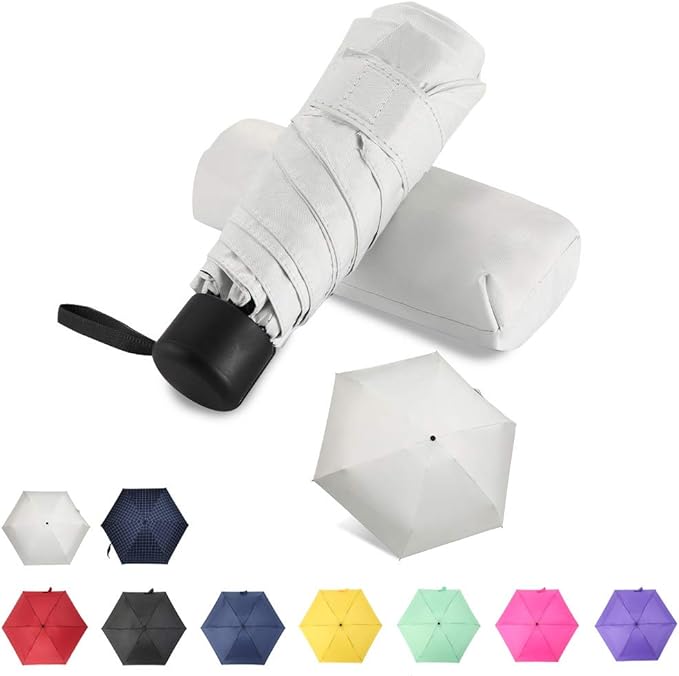 GAOYAING Compact Travel Umbrella with Case Sun&Rain Lightweight Small and Compact Suit for Pocket