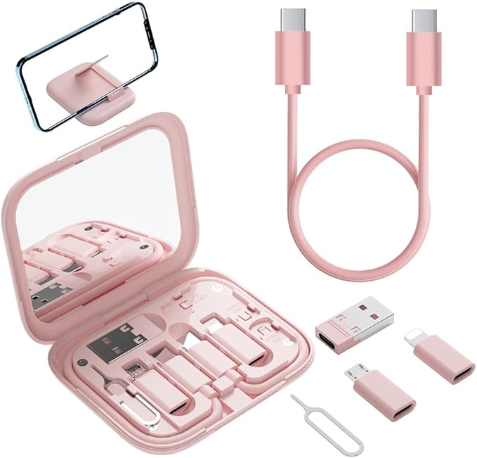YANZIE USB-C Adapter Kit for iPhone 16/17 Pro, Google Pixel & Samsung Galaxy - USB-A to C, Micro-USB to Type-C, Short USB-C Cable, OTG, Mirror Case