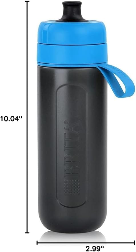 BRITA S1200 Water Filter Bottle Active, Reduces Chlorine and Organic impurities, BPA Free, Blue, 600ml
