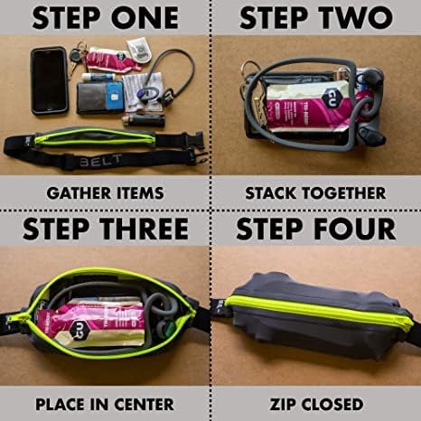 SPIbelt Running Belt Original for Women Men, Phone Holder for Running, Running Fanny Pack, Holder for Phone, Running Waist Pack, Adjustable Waist, [Fits All Phones]. Cloudy Grey with Black Zipper