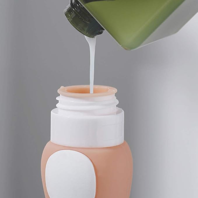 PRETYZOOM Travel Toiletry Bottles Set of 3 Refillable Portable Lotion Shampoo Dispenser Bottles with Cartoon Rabbit Shiba Inu Bear Design Lightweight Squeeze Bottles for Travel 5.31X2.08X1.77In