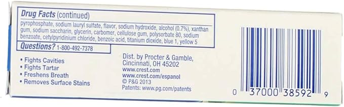 Crest Complete Whitening Plus Scope Minty Fresh Toothpaste, Travel Size, TSA Approved, 0.85 Ounce (Pack of 12)