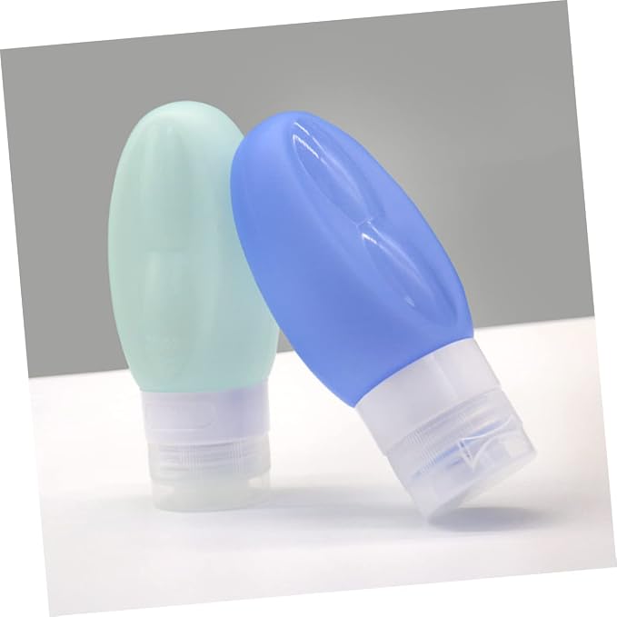 DOITOOL 2sets Portable Travel Bottles Set Silicone Shampoo Containers Mini Travel Size Toiletry Bottles Leakproof Refillable Detachable Cap 4pcs*2