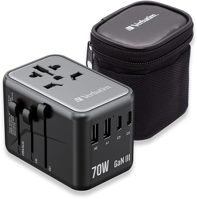 Verbatim UTA-09 GaN III 70W Universal Travel Adapter
