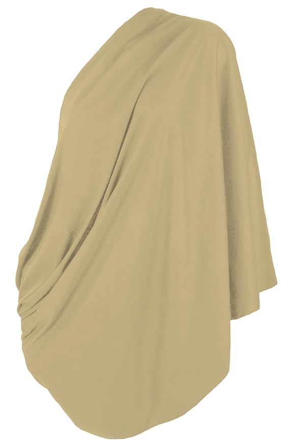 Nursing Covers for Breastfeeding, Soft Infinity Scarf Shawl Cover Up - Lightweight, Breathable Privacy Nursing Wrap in Natural Beige