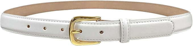 Genuine Full-Grain Cowhide Leather Dress Belt Solid Brass Gold Buckle 1-3/8'' or 1" Wide