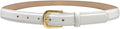 Genuine Full-Grain Cowhide Leather Dress Belt Solid Brass Gold Buckle 1-3/8'' or 1" Wide