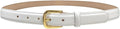 Genuine Full-Grain Cowhide Leather Dress Belt Solid Brass Gold Buckle 1-3/8'' or 1" Wide