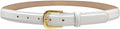 Genuine Full-Grain Cowhide Leather Dress Belt Solid Brass Gold Buckle 1-3/8'' or 1" Wide