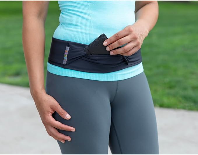 BANDI Pocketed Wraps – Running Waist Belt with Pockets for Phone, Money, Keys & Medical Devices | Secure, No-Bounce Travel & Fitness Belt, for Women and Men, USA Company