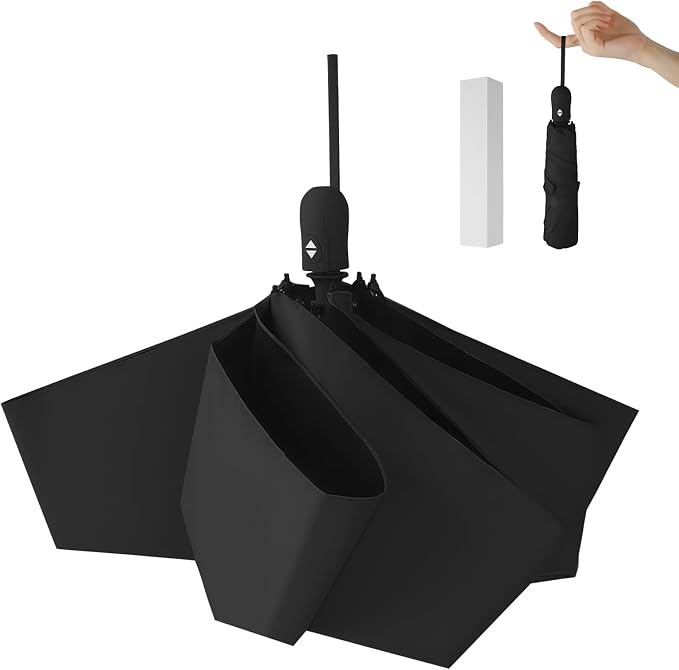 Ultra Lightweight Compact Umbrella 7.8 oz, Auto Open Close Folding Design for Sun & Light Rain, Mini Travel Accessory for Purse & Backpack, Portable UV Protection for Daily Commute, One-Person Use