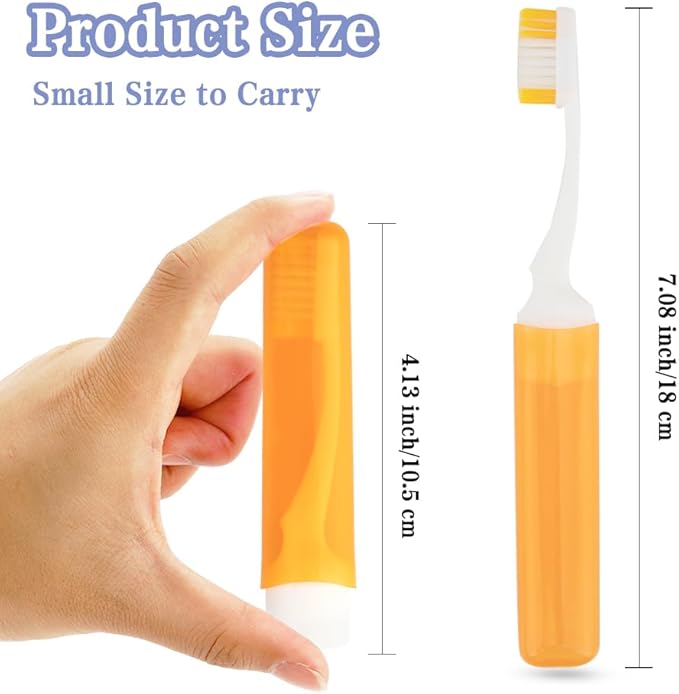 Travel Toothbrush 5Pcs Travel Toothbrush Set, Mini Toothbrushes Soft Portable Toothbrushes Travels with Tooth Brush Cover Small Folding Toothbrush Individually Wrapped for Camping Home