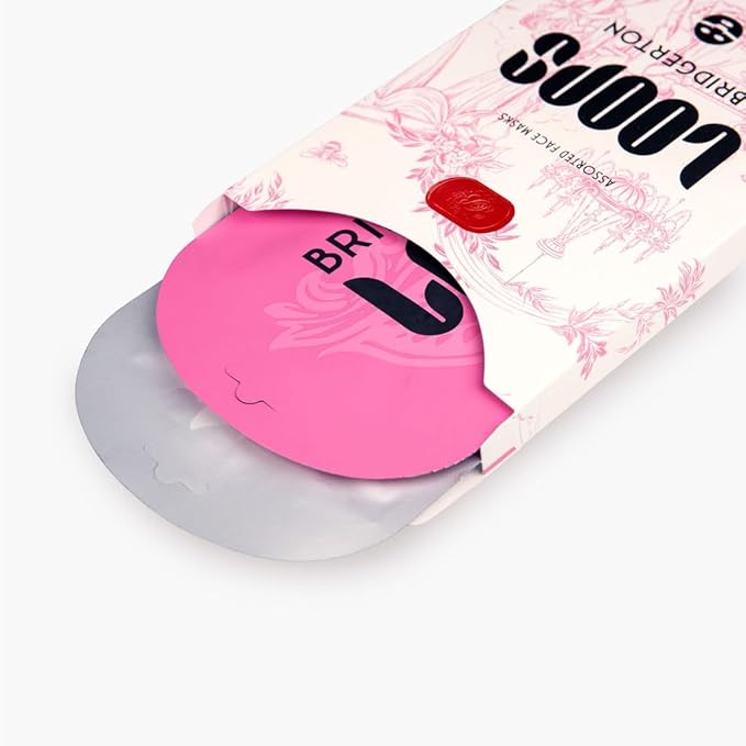 LOOPS Beauty Bridgerton™ NETFLIX Enduring Romance Set -The Best Hydrogel Korean Face Masks for Every Skin Moment Face Mask -2 Hydrating Masks -Dream Slleep and Double Take -All Skin Types, 2pc