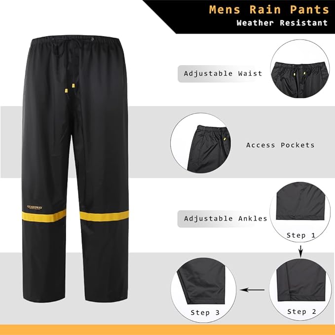 Rain Suits for Men Waterproof Hooded Jacket and Pants Breathable Rain Coats Rain Gear for Outdoor Activity and Work