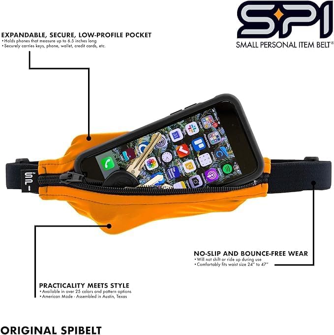 SPIbelt Running Belt Original Monochromatic for Women Men, Phone Holder for Running, Running Fanny Pack, Holder for Phone, Running Waist Pack, Adjustable Waist, [Fits All Phones]. Space Blue