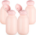 Healeved Travel Bottles 4-Pack 3.93 Inch Refillable Plastic Toiletry Containers for Shampoo Lotion Conditioner Travel Size Squeeze Bottles Portable Leak-Resistant