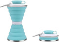 2pcs 500mL Portable Silicone Sports Foldable Water Bottle Soft Kettle Folding Cup(Light green)