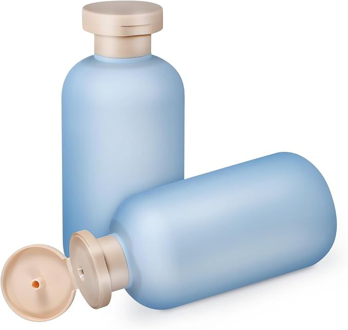 Healeved 2pcs Travel Toiletries Bottles Leak Refillable Containers for Shampoo Lotion Stylish Each for Outdoor Adventures and Business Trips