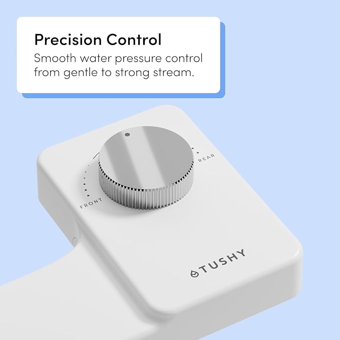 TUSHY NEW Fresh Dual Nozzle Cool Water Bidet: Ultra Slim Toilet Seat Attachment Sprayer with Luxury 2 in 1 Front & Rear, Self-Cleaning, 180º Clean, (DIY Install, 10 Minutes), Non-Electric, Chrome Knob