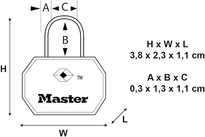 Master Lock 4695EURTAST Pack of 2 TSA Approved Aluminum Luggage Padlock, Random Color, 1.5 x 0.9 x 0.4 inch