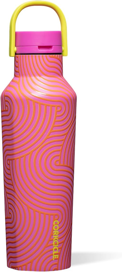 Corkcicle Sport Canteen - Keeps Drinks Cold 25 Hours - Stainless Steel Water Bottle - Triple-Insulated - Spill-Proof - Summer Drinkware Gift - Keeps Drinks Ice Cold - 20 oz - Solar Circuit