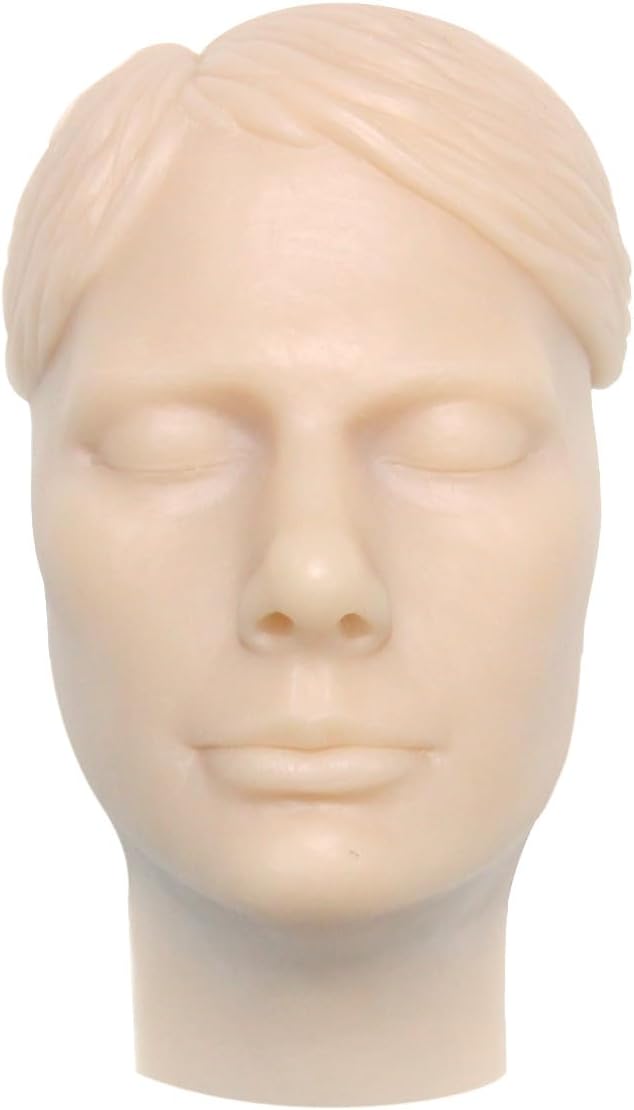 JUYO VONSAN Injection Training Mannequin Face Silicone Head Facial Injection Face Nose Model （Not TPE） for Piercing Tattoo Practice Medical Student (Woman Head)