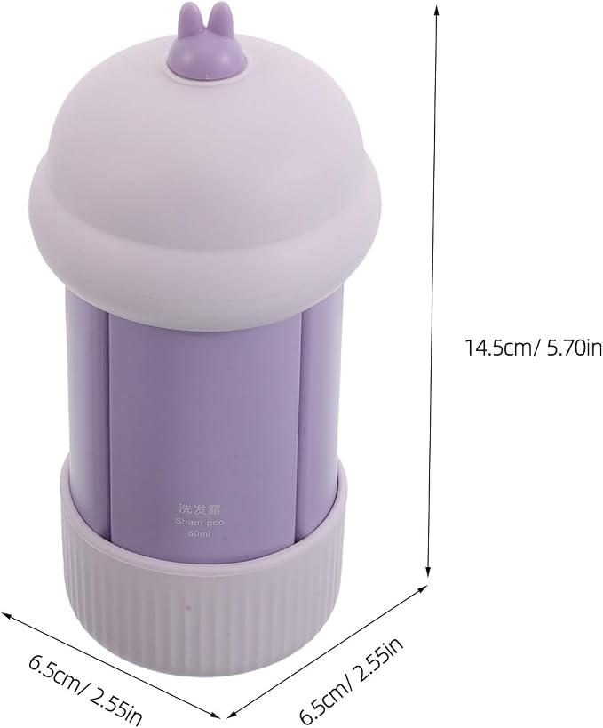 2pcs Portable Silicone Travel Bottles, 4-in-1 Leak-Proof Squeeze Containers Set, Liquid Toiletry Bottles for Travel, Camping, Gym, Daily Use 60ml