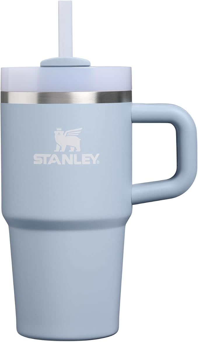 STANLEY Quencher H2.0 Tumbler with Handle and Straw 20 oz | Flowstate 3-Position Lid | Cup Holder Compatible for Travel | Insulated Stainless Steel Cup | BPA-Free | Blue Dream Stone