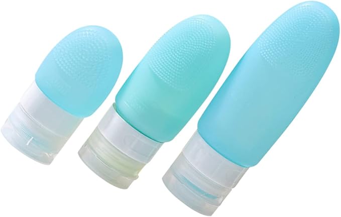DOITOOL 9pcs Silicone Travel Bottles Set for Toiletries Squeeze Containers for Shampoo Lotion and Liquid Soap Portable and Refillable Travel Accessories