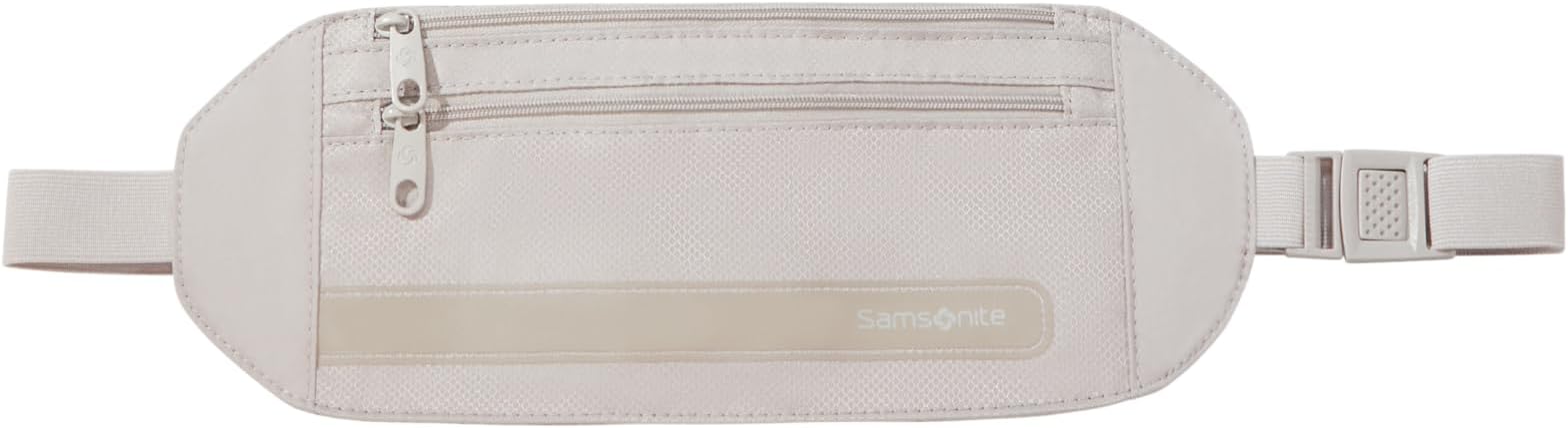 Samsonite TA Revolution Money Belt with RFID Protection, 2 Zip Pockets for Cash, Bank Cards, Tickets, Boarding Passes and Passport, Eclipse Grey