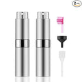 2 PCS/8ml Portable Mini Perfume Atomizer bottles, Empty Refillable Spray Bottle with 3 Types of Refill Tools, Pocket Travel Perfume Sample Bottles(Silver)