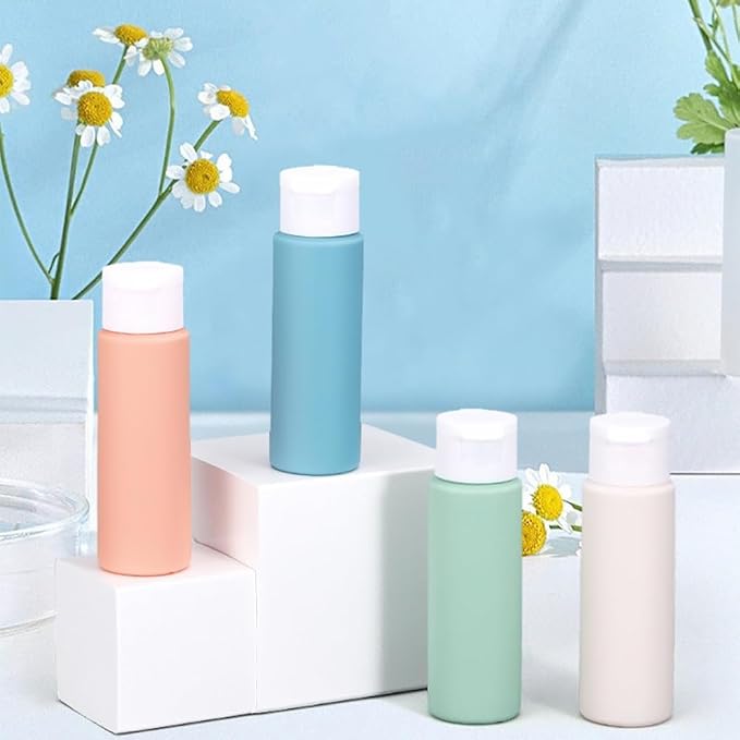 Travel Bottles For Toiletries, 4pcs*50ml Travel Toiletry Bottles, Travel Shampoo Bottle Set, Silicone Travel Squeeze Bottle, Refillable Travelling Bottles For Business or Personal Travel Essentials